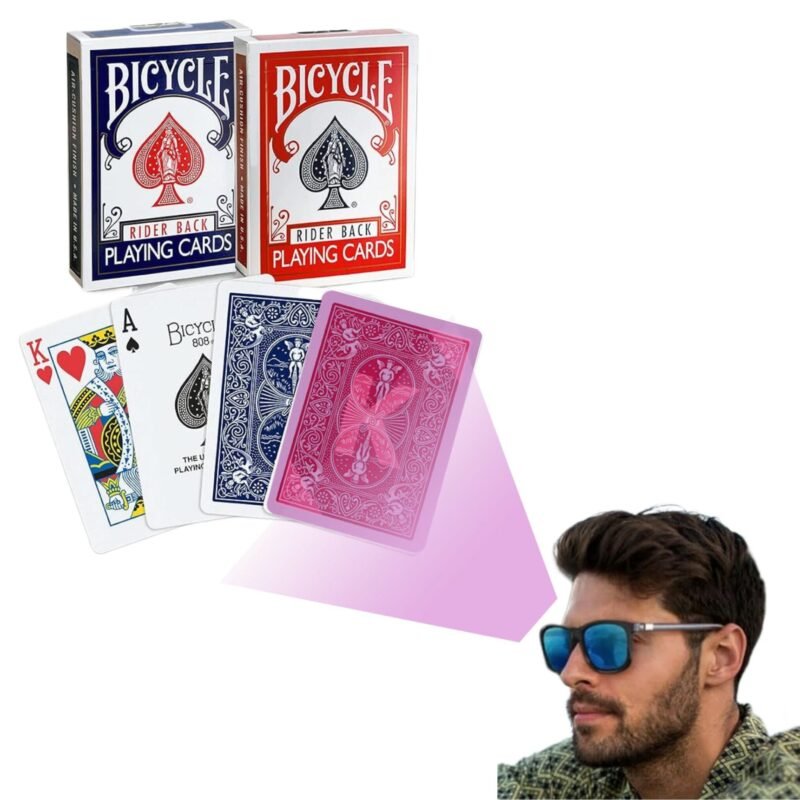 Bicycle Rider Back Contact Lenses Marked Cards for Invisible Ink And Glasses
